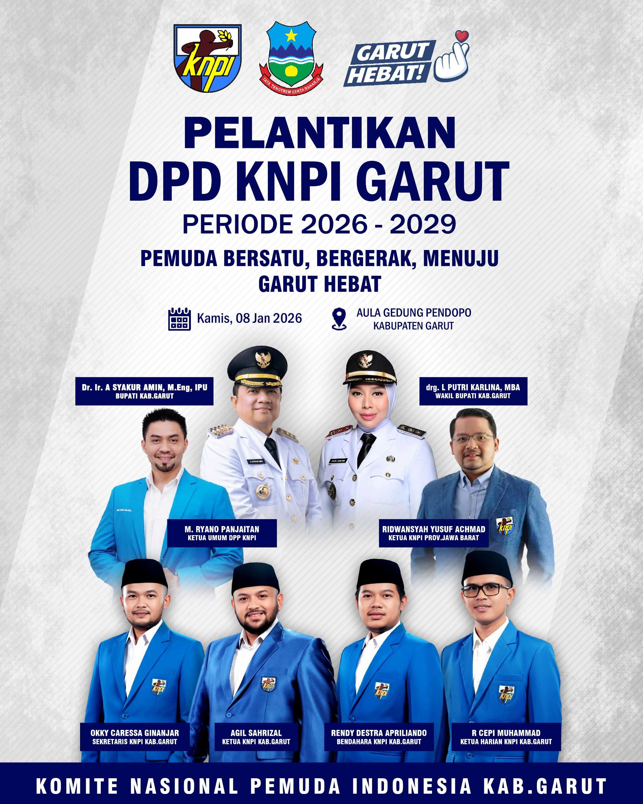 DPD KNPI Kabupaten Garut Periode 2026–2029 Resmi Dilantik 8 Januari 2026